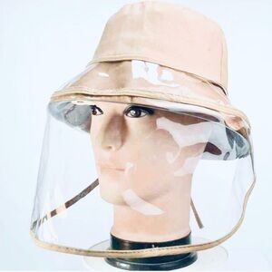 beige Removable Protective Bucket Hat by Lairies Anti-Fog Dustproof Sun Unisex